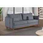 Sofá Living Fixo 220cm Linho Caribe Cinza