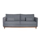 Sofá Living Fixo 240cm Linho Caribe Cinza