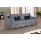 Sofá Living Fixo 240cm Linho Sienna Cinza