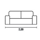 Sofá Living Fixo 3 Lugares 209cm Veludo Santos Dumont  Marrom
