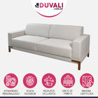 Sofá Living Fixo Moderno 3 Lugares Continente 202 Cm Pé Palit