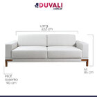Sofá Living Fixo Moderno 4 Lugares Continente 222 Cm Pé Palit