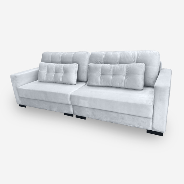 Sofá Living Idea 4 Lugares 2,30 Metros Veludo - 26 Prata
