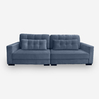 Sofá Living Idea 6 Lugares 2,80 Metros Veludo - 24 Azul Marin