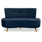 Sofá Living Ipirá 160 Cm Veludo Azul Marinho Pés Palito Casta