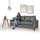 Sofa Living Istambul 3 Lugares Revestimento Courino Sintetico