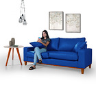Sofa Living Istambul 3 Lugares Revestimento Courino Sintetico