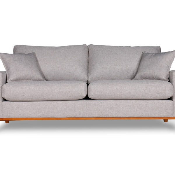 Sofa Living Istambul 3 Lugares Tecido Linho Champagne