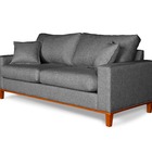 Sofa Living Istambul 3 Lugares Tecido Linho Cinza