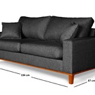 Sofa Living Istambul 3 Lugares Tecido Linho Grafite