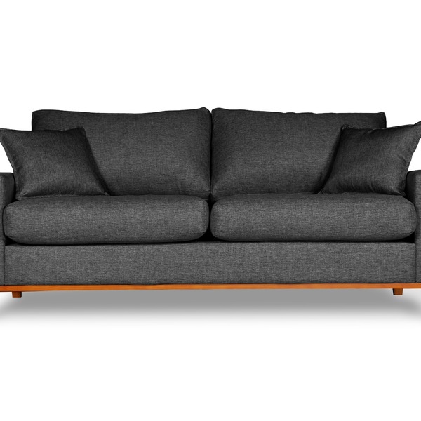Sofa Living Istambul 3 Lugares Tecido Linho Grafite