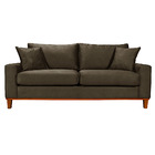Sofa Living Istambul 3 Lugares Tecido Suede  Marrom
