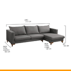 Sofá Living Linho Cinza Com Chaise 6 Lugares Dubai 315 Cm Mol