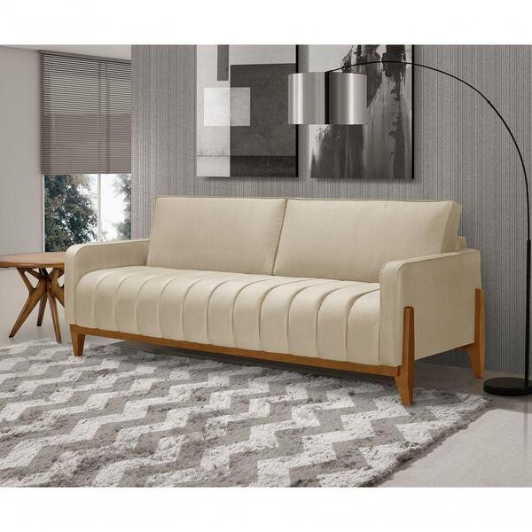 Sofá Living Madeira De Reflorestamento 2,25 Mts Bege