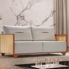 Sofá Living Milão 4 Lugares Linho Marfim 2,26m