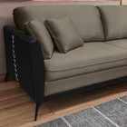 Sofá Living Mondaí 2 Lugares 182 Cm Veludo Cappuccino Pés De