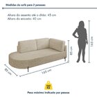 Sofá Living Orgânico 2 Lugares 165cm Base De Ferro Braço Dire
