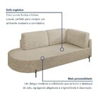 Sofá Living Orgânico 2 Lugares 165cm Base De Ferro Braço Dire