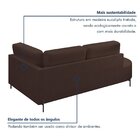 Sofá Living Orgânico 2 Lugares 165cm Base De Ferro Braço Dire