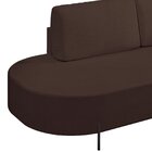 Sofá Living Orgânico 2 Lugares 165cm Base De Ferro Braço Dire