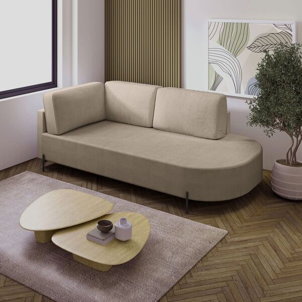 Sofá Living Orgânico 2 Lugares 165cm Norten Bege