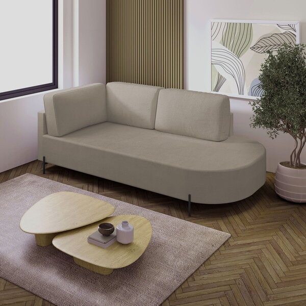 Sofá Living Orgânico 2 Lugares 165cm Norten Bege Claro