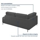 Sofá Living Orgânico 2 Lugares 165cm Norten Cinza Escuro