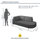 Sofá Living Orgânico 2 Lugares 165cm Norten Cinza Escuro