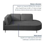 Sofá Living Orgânico 2 Lugares 165cm Norten Cinza Escuro