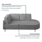 Sofá Living Orgânico 2 Lugares 165cm Norten Linho Cinza