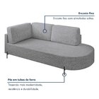 Sofá Living Orgânico 2 Lugares 165cm Norten Linho Cinza