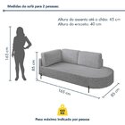 Sofá Living Orgânico 2 Lugares 165cm Norten Linho Cinza