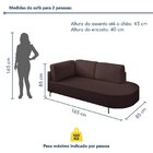 Sofá Living Orgânico 2 Lugares 165cm Norten Marrom Escuro