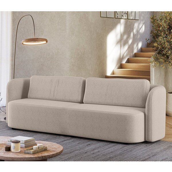 Sofá Living Orgânico Curvo 3 Lugares 200cm Castries Espresso