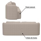 Sofá Living Orgânico Curvo 3 Lugares 200cm Castries Espresso