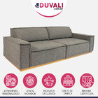 Sofá Living Quadrado Fixo 4 Lugares 240 Cm Creta Detalhe Pés