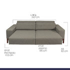 Sofá Living Retrátil Aéreo 3 Lugares Horizonte 210 Cm Pé Pali