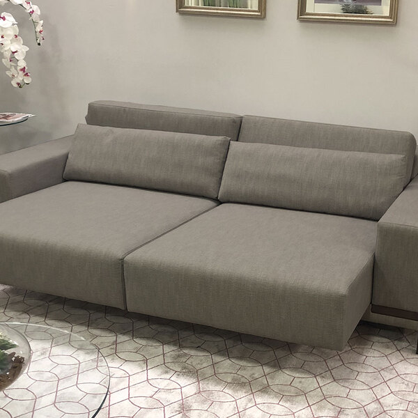 Sofá Living Retrátil Aéreo 3 Lugares Horizonte 210 Cm Pé Pali