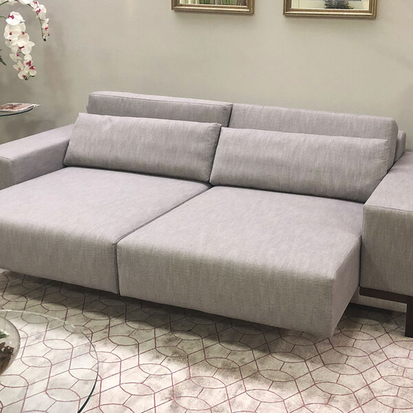 Sofá Living Retrátil Aéreo 4 Lugares Horizonte 230 Cm Pé Pali