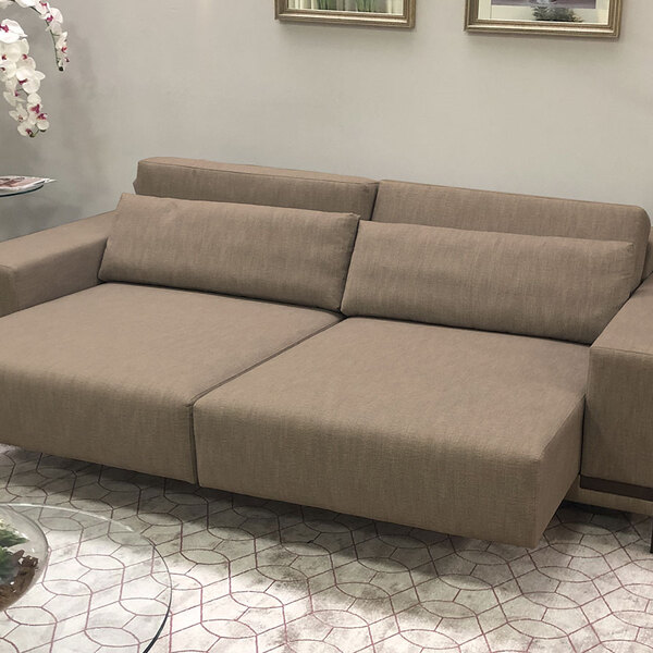 Sofá Living Retrátil Aéreo 4 Lugares Horizonte 230 Cm Pé Pali