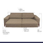 Sofá Living Retrátil Aéreo 4 Lugares Horizonte 230 Cm Pé Pali