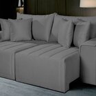 Sofá Living Retrátil Com Molas 230 Cm Veludo Veneza Cinza Chu