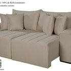 Sofá Living Retrátil Com Molas Veneza 2.30 Mts Bege Marfim