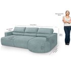 Sofá Living Retrátil E Reclinável Encantus 3 Lugares Azul