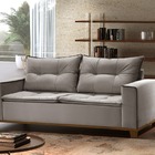 Sofá Living Taubaté Estofados Teixeira  Bege, 215 Estofados T