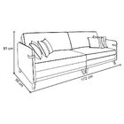 Sofá Living Valença 172 Cm Corino Vermelho Com Linho Bege Pés