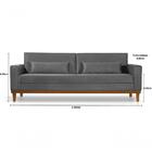 Sofá Living Valência 2,20mt C/ 2 Almofadas Cinza