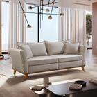 Sofá Living Versace 4 Lugares Linho Bege Claro 2m