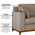 Sofá Living Vintage 3 Lugares 200cm Em Boucle Slim Avelã