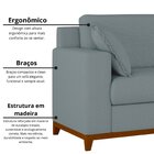 Sofá Living Vintage 3 Lugares 200cm Em Boucle Slim Azul Bebê